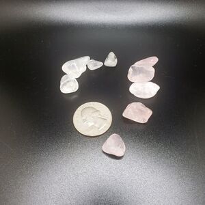 Rose quartz and smoky quartz Crystal stones
